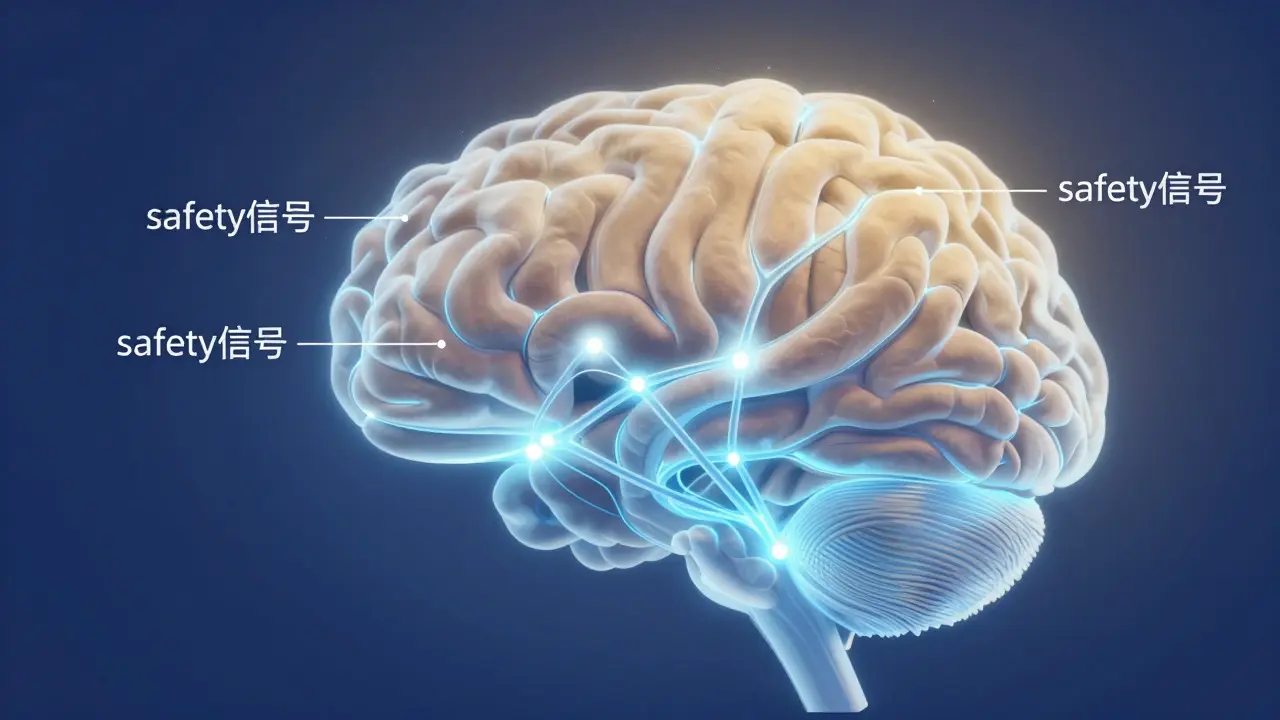 Abstrakte Darstellung neuronaler Verbindungen und muskulärer Entspannung